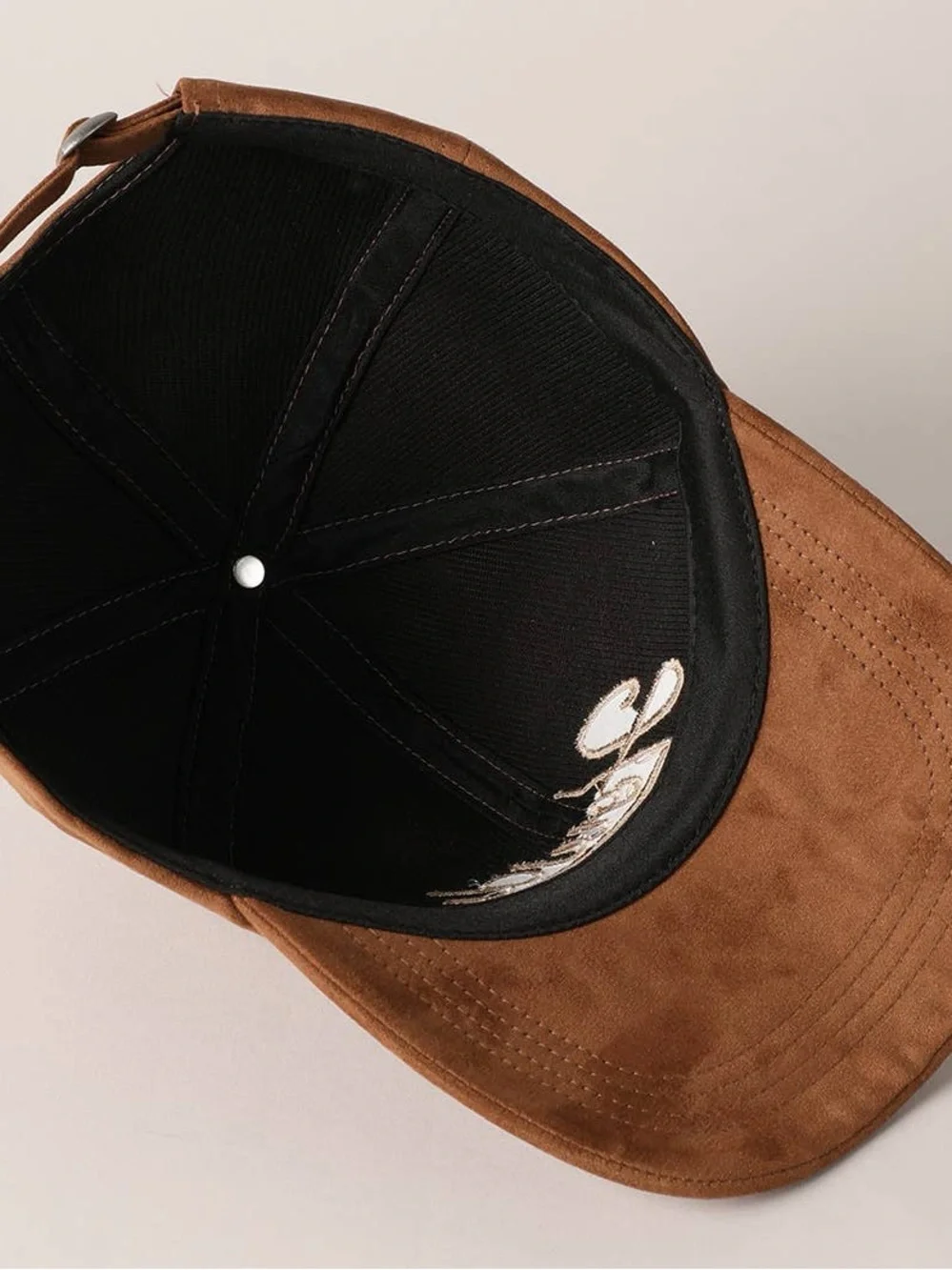 Howdy Embroidered Suede Cap in Brown